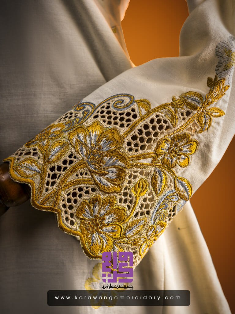 Baju Songket Pengantin Bersulam Goyang Kerawang