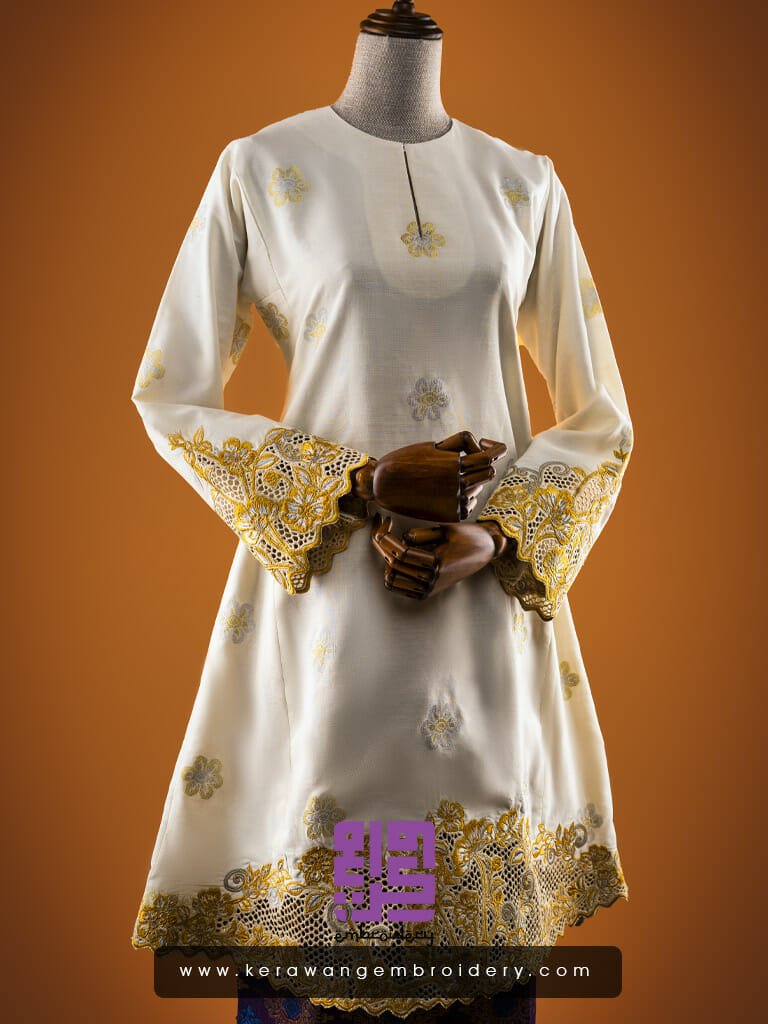 Baju Songket Pengantin Bersulam Goyang Kerawang