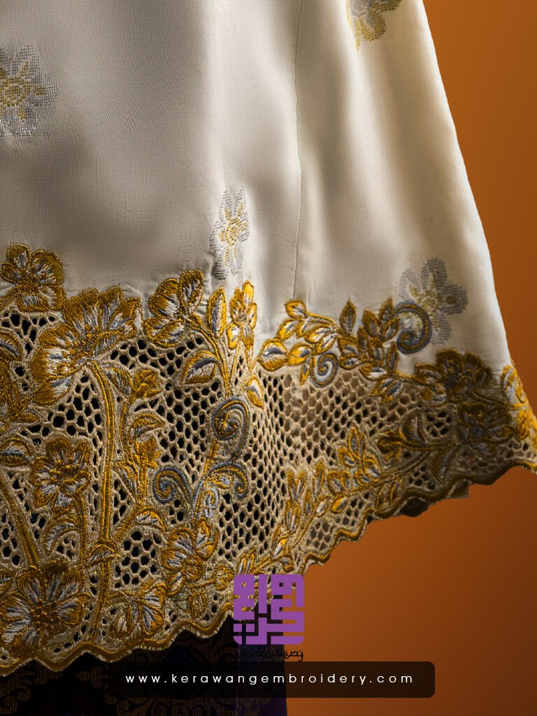Baju Songket Pengantin Bersulam Goyang Kerawang