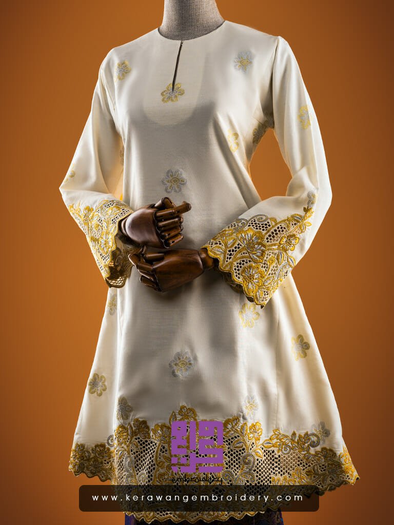 Baju Songket Pengantin Bersulam Goyang Kerawang