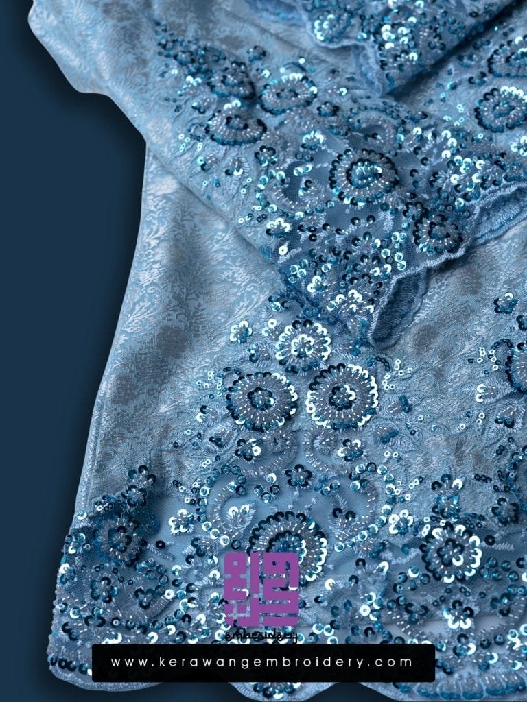 BAJU PENGANTIN KURUNG KEDAH SULAM LACE CORAK DAISY