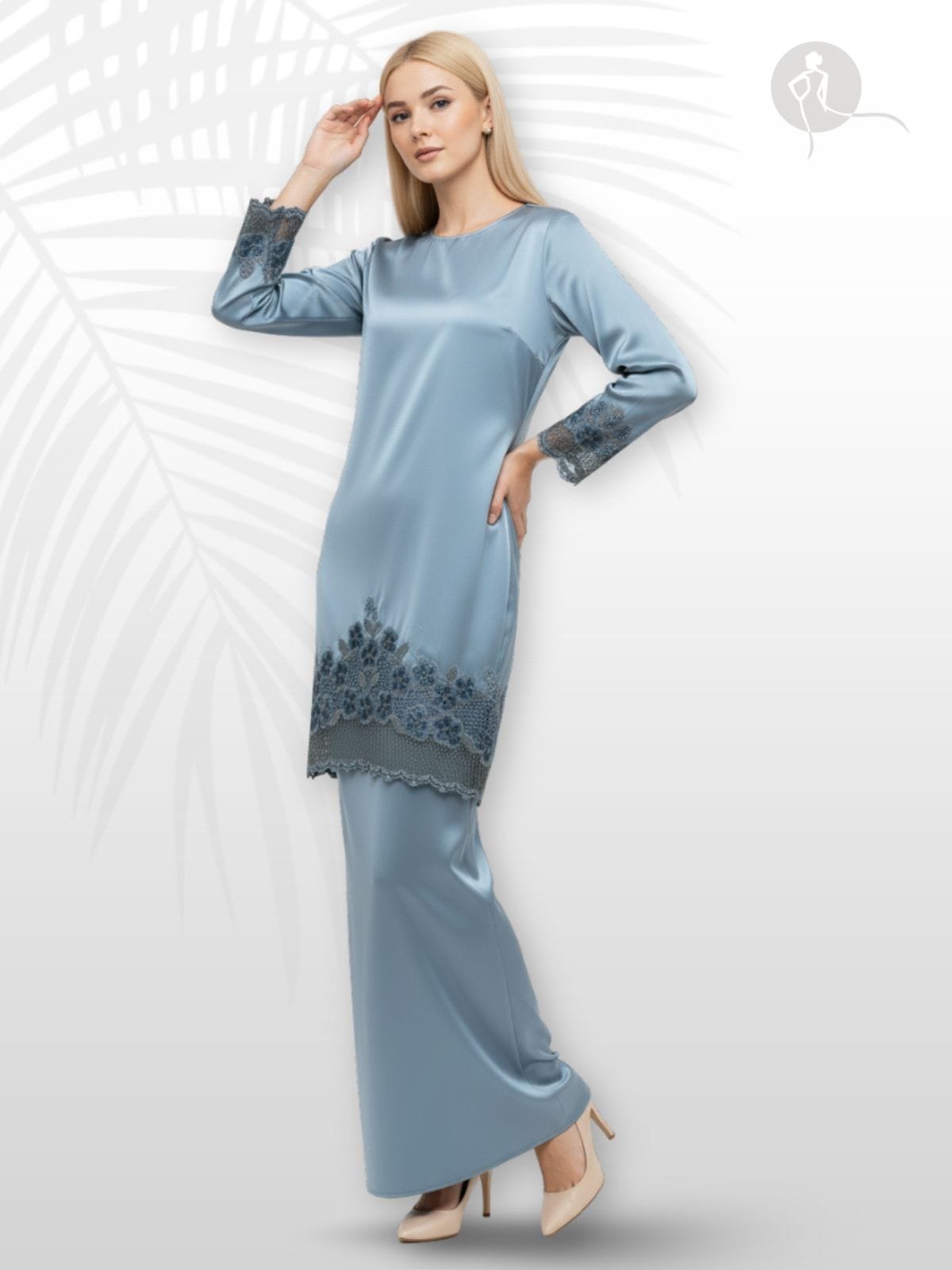 Kurung Moden Sulam Bunga Cempaka Baby Flower