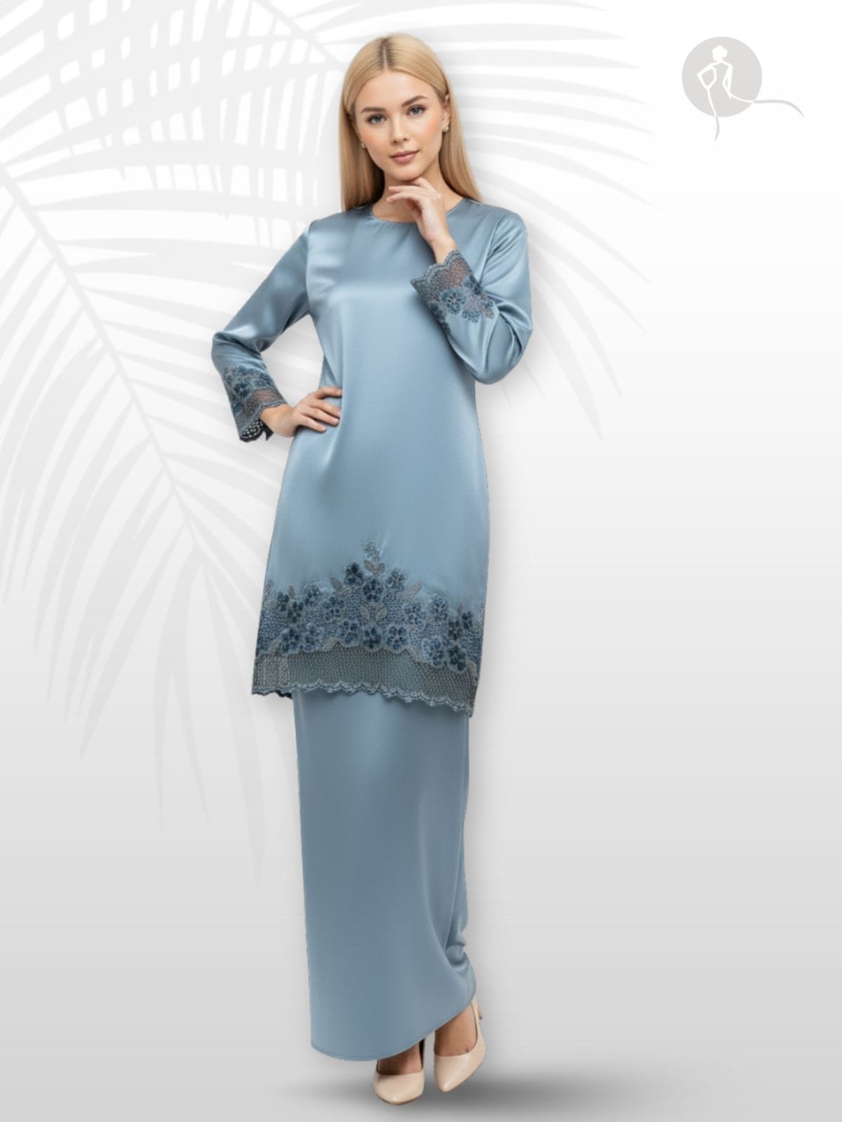 Kurung Moden Sulam Bunga Cempaka Baby Flower