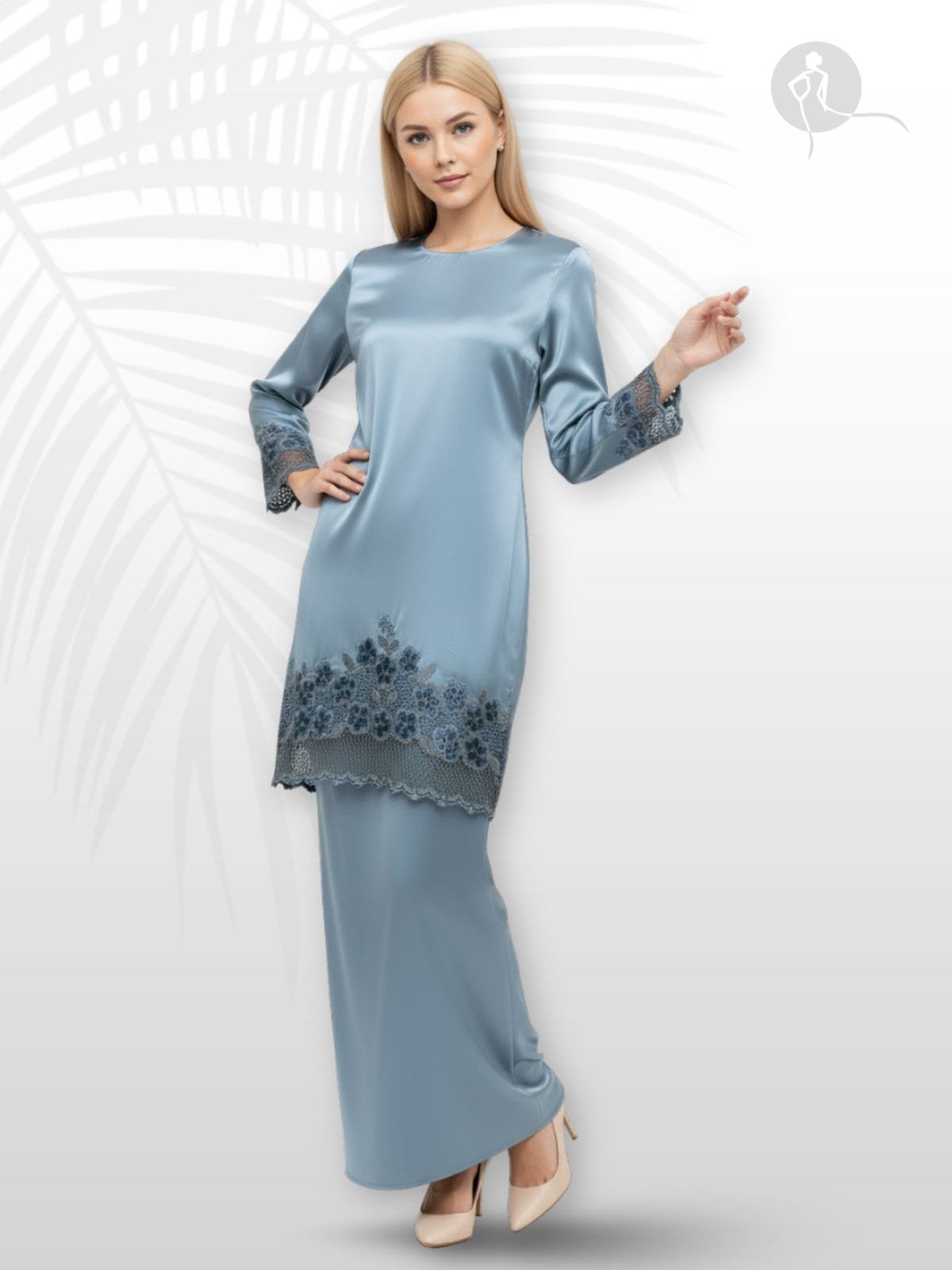 Kurung Moden Sulam Bunga Cempaka Baby Flower